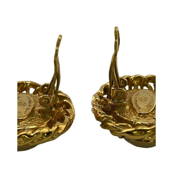Pre Loved Chanel Pearl Clipon Earrings Gold Chain Design Women - Picture 8 of 8